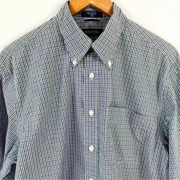 Nautica men’s cotton button down plaid shirt - Picture 3 of 5